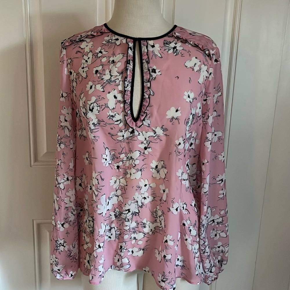 Les Copains Blue Pink and Blue Pullover Blouse